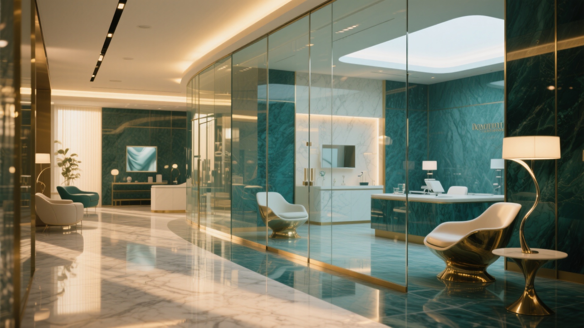 Luxury clinic interior with soft lighting