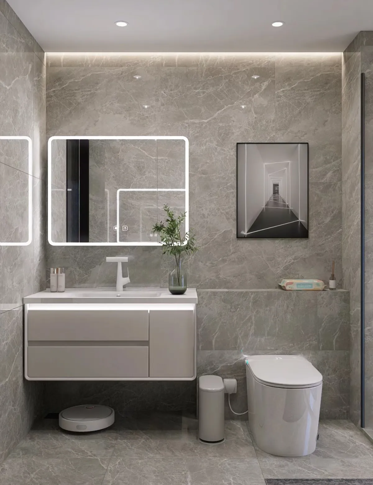 Be careful when cleaning bathroom stone surfaces as cleaners can damage the stone